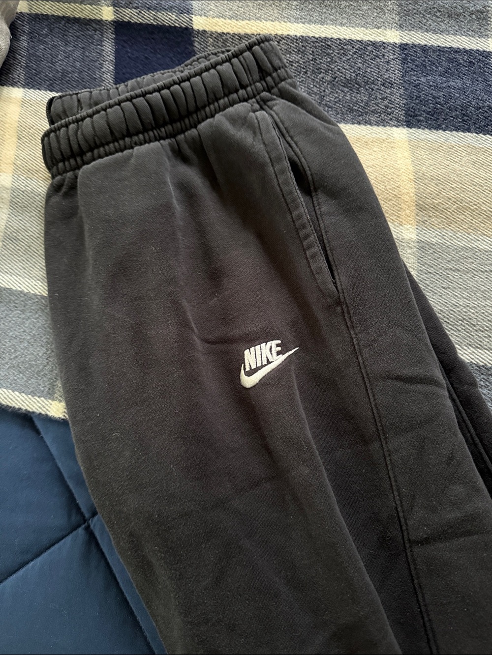 Nike Black Sweat Joggers with White Swoosh